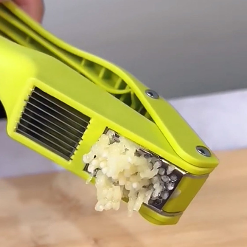 Garlic Press and Slicer Manual Kitchen Crusher Tool
