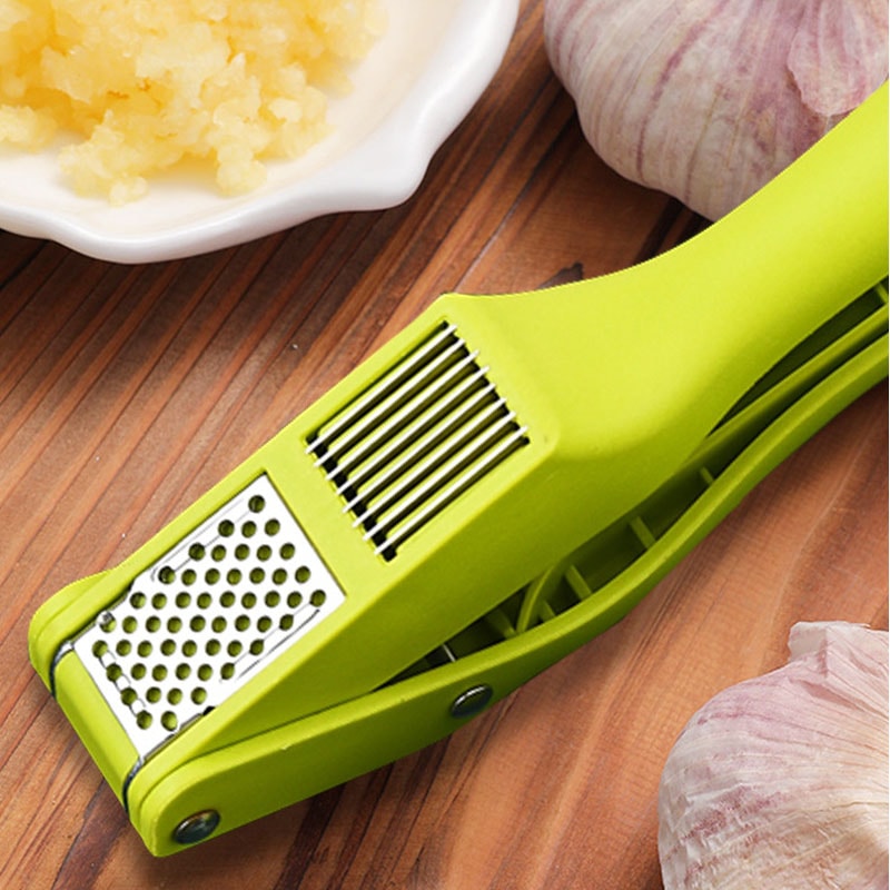 Garlic Press and Slicer Manual Kitchen Crusher Tool