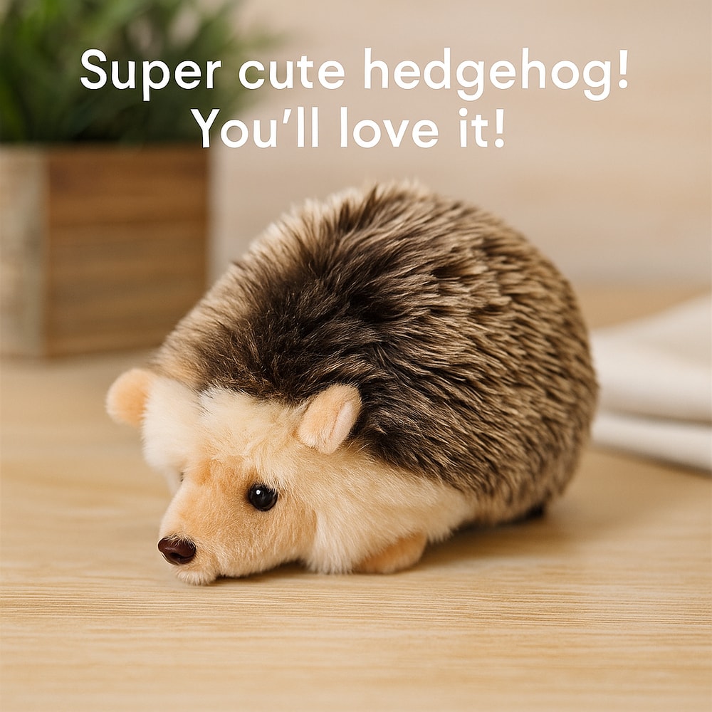 Cute Plush Hedgehog Toy Realistic Soft Animal Doll for Kids Room Decor & Gifts