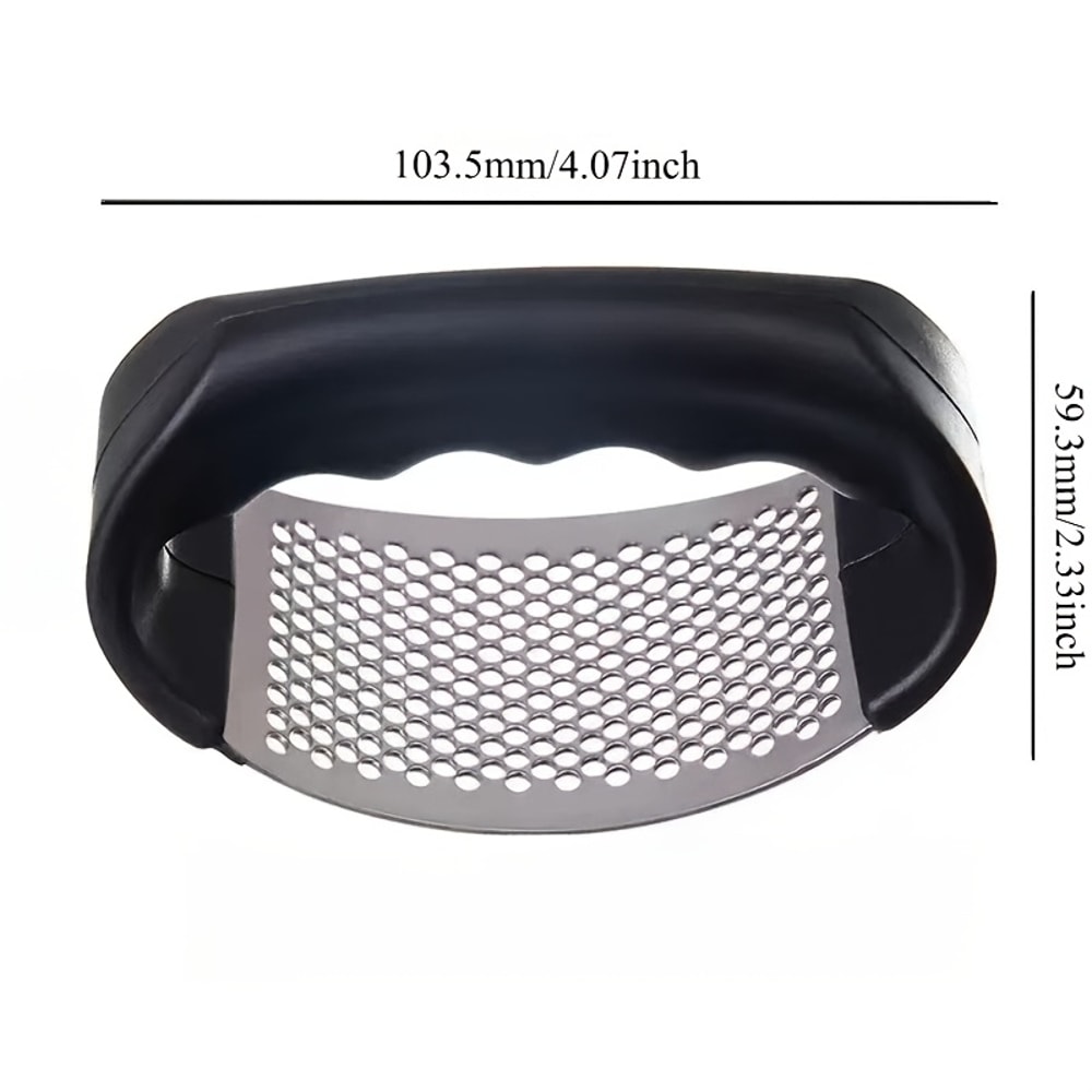 Stainless Steel Garlic Press Crusher with Comfort Grip for Easy Kitchen Prep