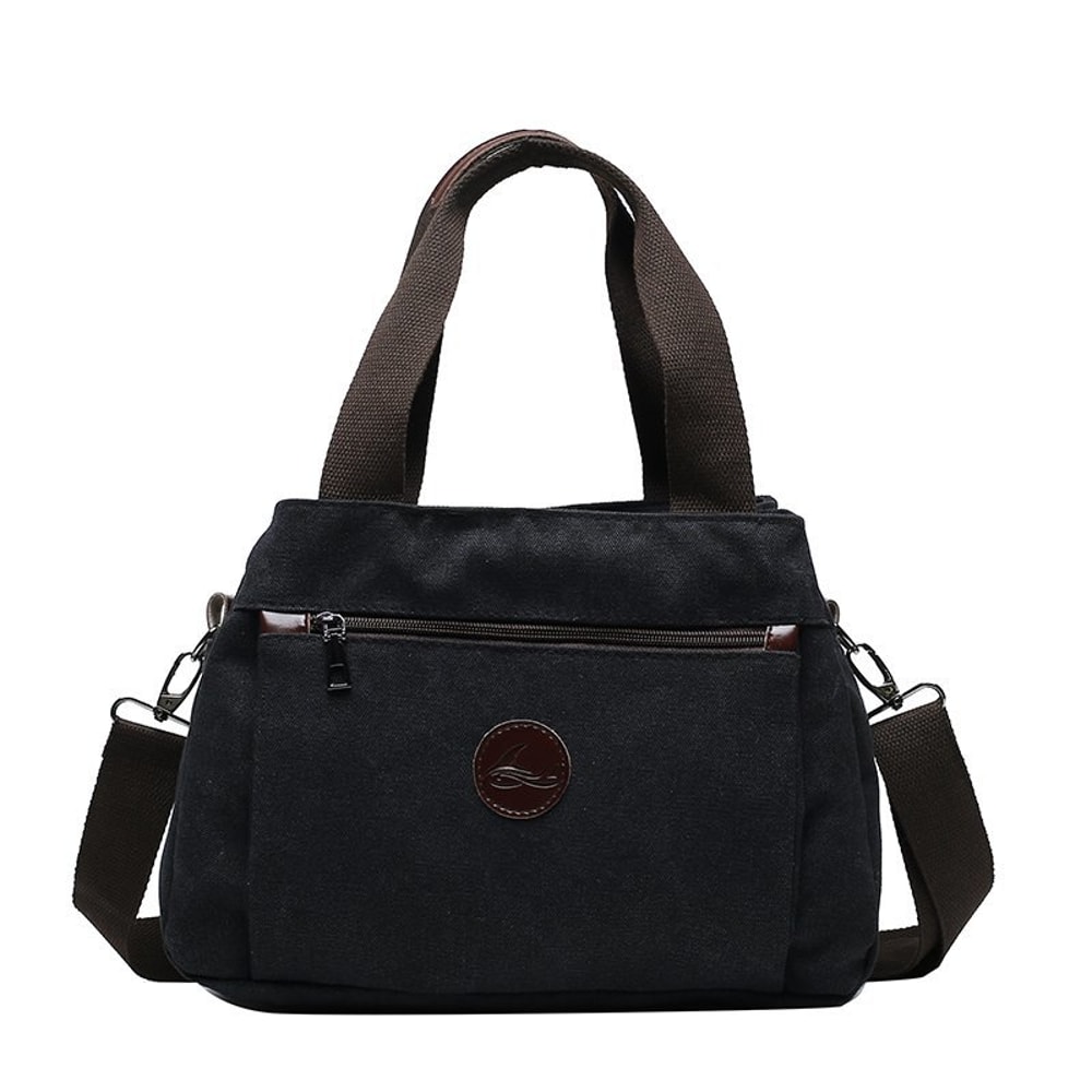 Vintage Multi Pocket Canvas Crossbody Bag for Women Everyday Travel Tote