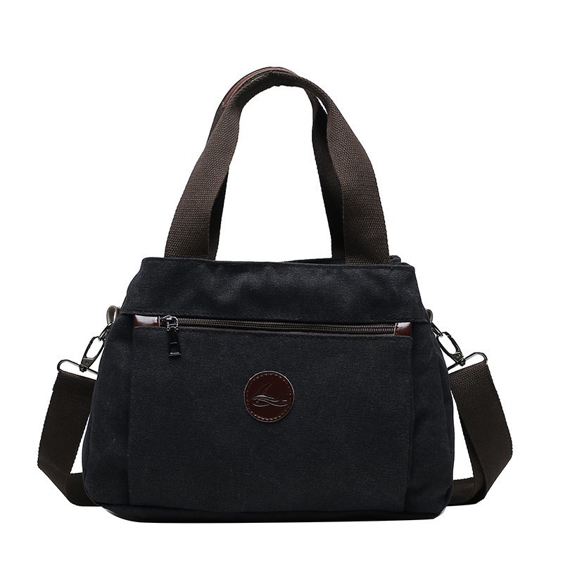 Vintage Multi Pocket Canvas Crossbody Bag for Women Everyday Travel Tote