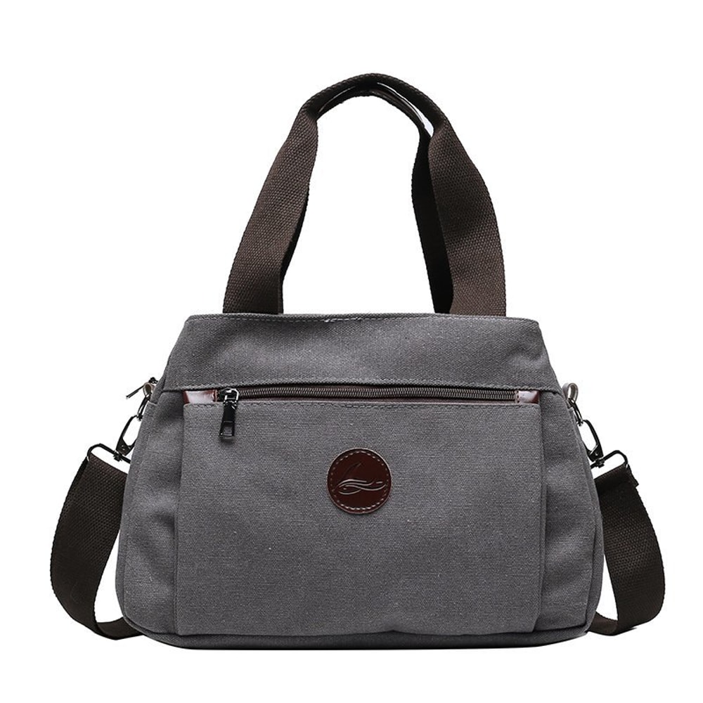 Vintage Multi Pocket Canvas Crossbody Bag for Women Everyday Travel Tote