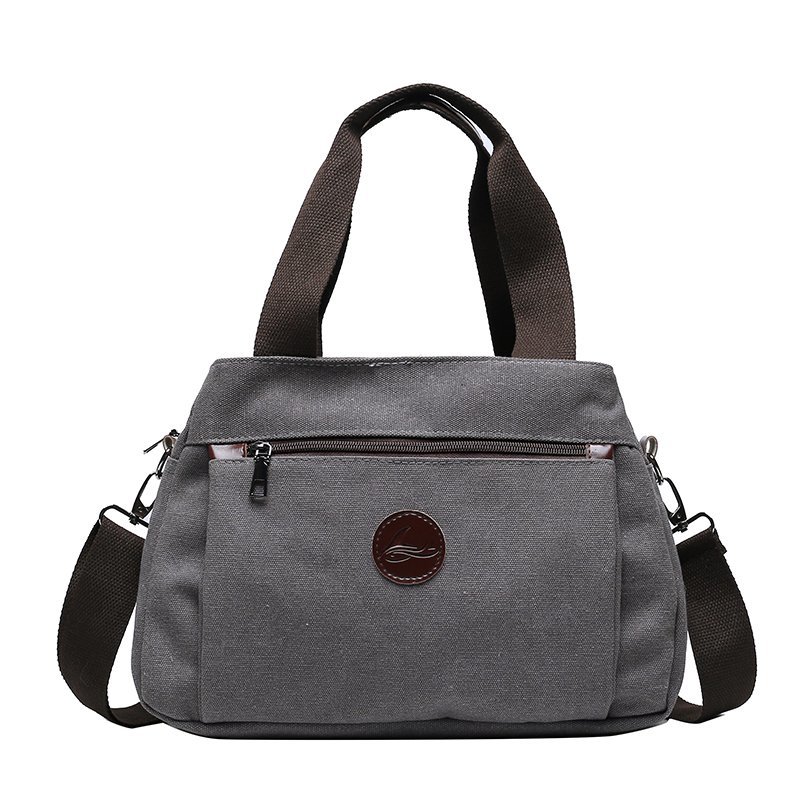 Vintage Multi Pocket Canvas Crossbody Bag for Women Everyday Travel Tote