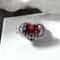 Vintage Red Crystal Heart Ring Adjustable Punk Jewelry for Women