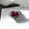 Vintage Red Crystal Heart Ring Adjustable Punk Jewelry for Women