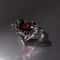 Vintage Red Crystal Heart Ring Adjustable Punk Jewelry for Women