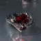 Vintage Red Crystal Heart Ring Adjustable Punk Jewelry for Women
