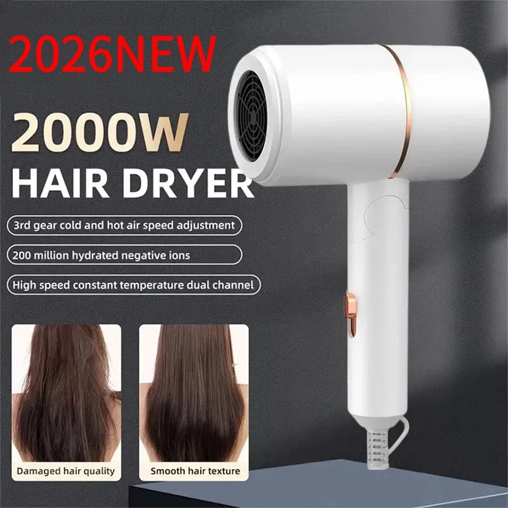SilkGlow Foldable Negative Ion Hair Dryer for Fast Quiet Travel Styling