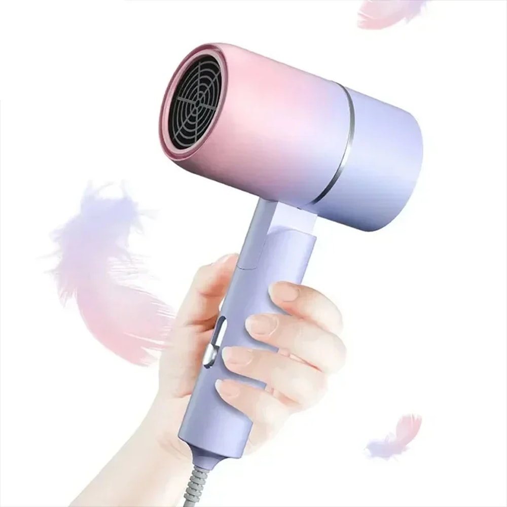 SilkGlow Foldable Negative Ion Hair Dryer for Fast Quiet Travel Styling