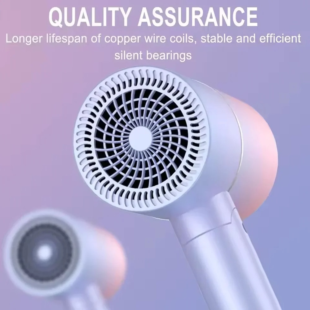 SilkGlow Foldable Negative Ion Hair Dryer for Fast Quiet Travel Styling