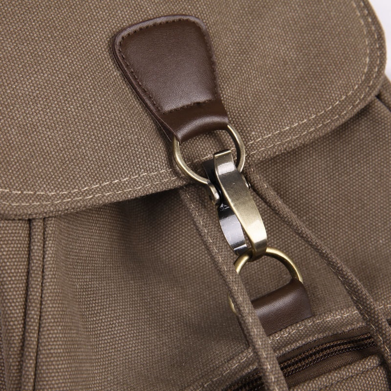 Vintage Canvas Laptop Backpack for Women Travel School Drawstring Bag