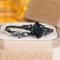 Vintage Black Gold Purple Zircon Engagement Ring Set for Women