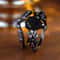 Vintage Black Gold Purple Zircon Engagement Ring Set for Women