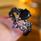Vintage Black Gold Purple Zircon Engagement Ring Set for Women