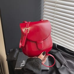 retro luxe crossbody bag for women soft pu leather saddle shoulder purse