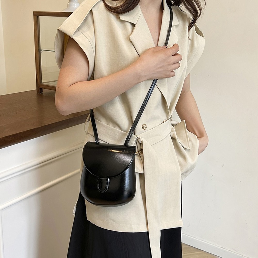 Retro Luxe Crossbody Bag for Women Soft PU Leather Saddle Shoulder Purse