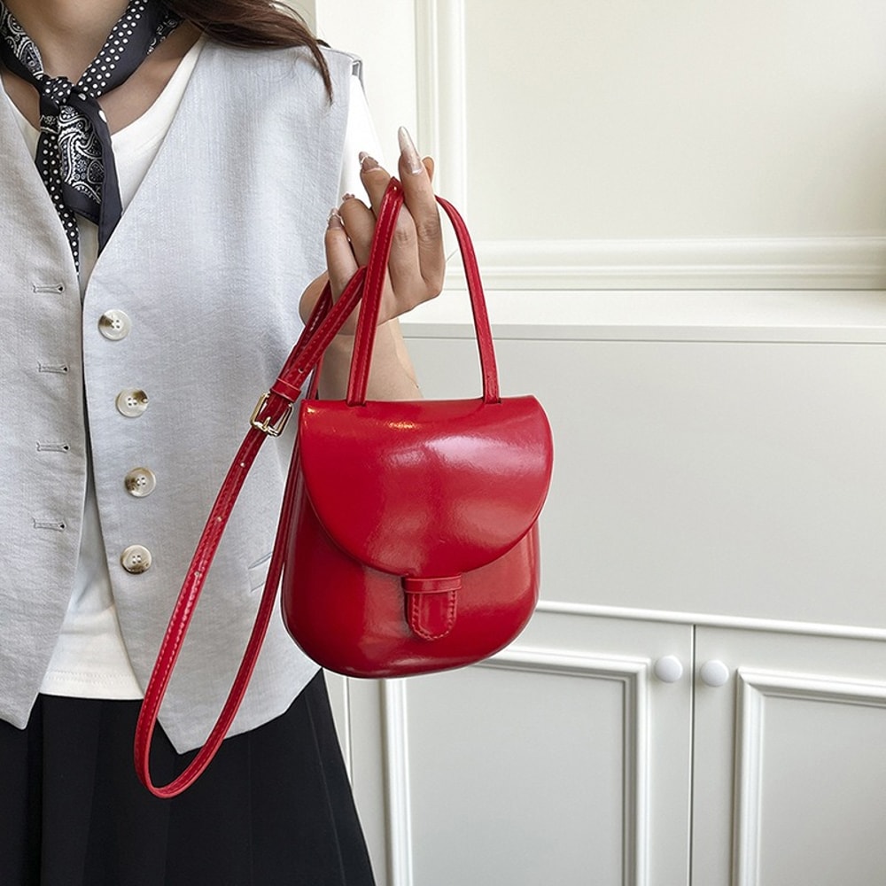 Retro Luxe Crossbody Bag for Women Soft PU Leather Saddle Shoulder Purse