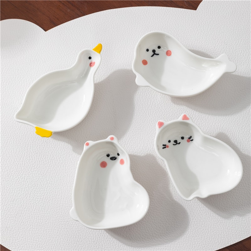 Japanese Animal Ceramic Sauce Dish Set For Soy Sauce Sushi Dips Seasonings 0