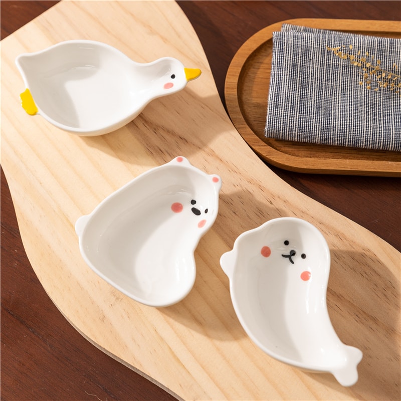 Japanese Animal Ceramic Sauce Dish Set For Soy Sauce Sushi Dips Seasonings 1