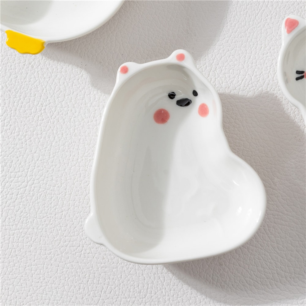 Japanese Animal Ceramic Sauce Dish Set For Soy Sauce Sushi Dips Seasonings 2