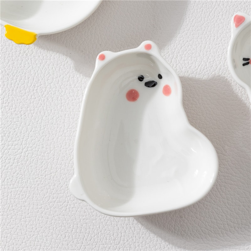 Japanese Animal Ceramic Sauce Dish Set For Soy Sauce Sushi Dips Seasonings 2