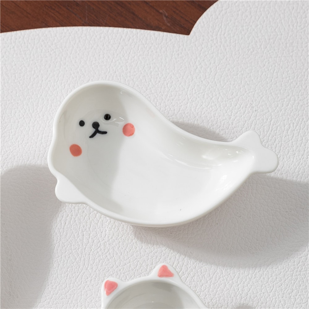 Japanese Animal Ceramic Sauce Dish Set For Soy Sauce Sushi Dips Seasonings 6