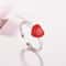 Sterling Silver Red Heart Ring Adjustable Promise Jewelry Gift For Girls And Women 3