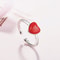 Sterling Silver Red Heart Ring Adjustable Promise Jewelry Gift For Girls And Women 3