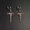 Gothic Thorn Cross Drop Earrings In Titanium Steel For Women 4
