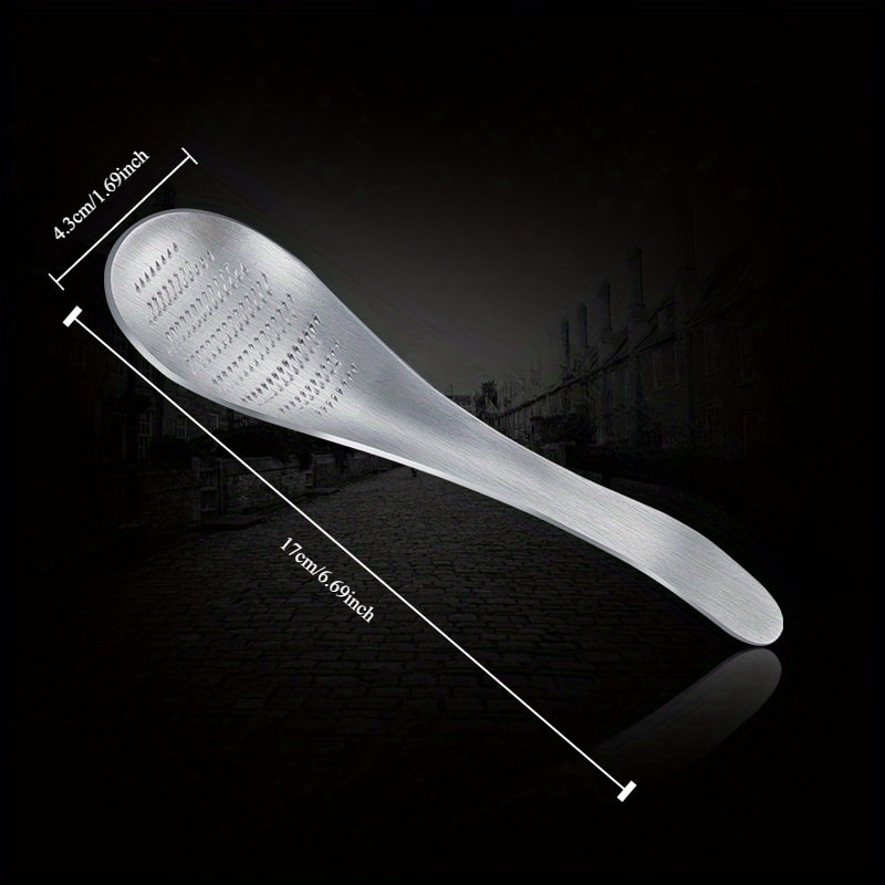 Premium Stainless Steel Ginger Garlic Grater Spoon Sharp Serrated Kitchen Tool 1
