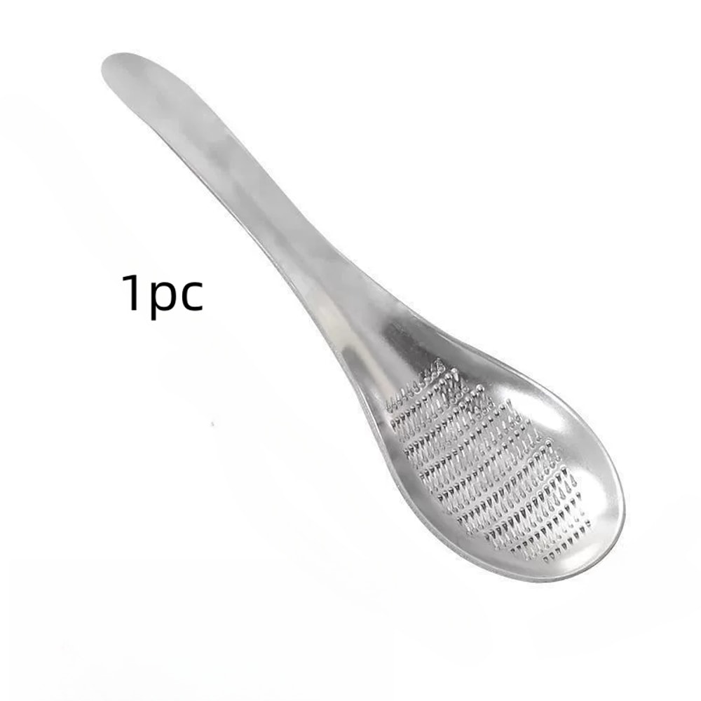 Premium Stainless Steel Ginger Garlic Grater Spoon Sharp Serrated Kitchen Tool 5