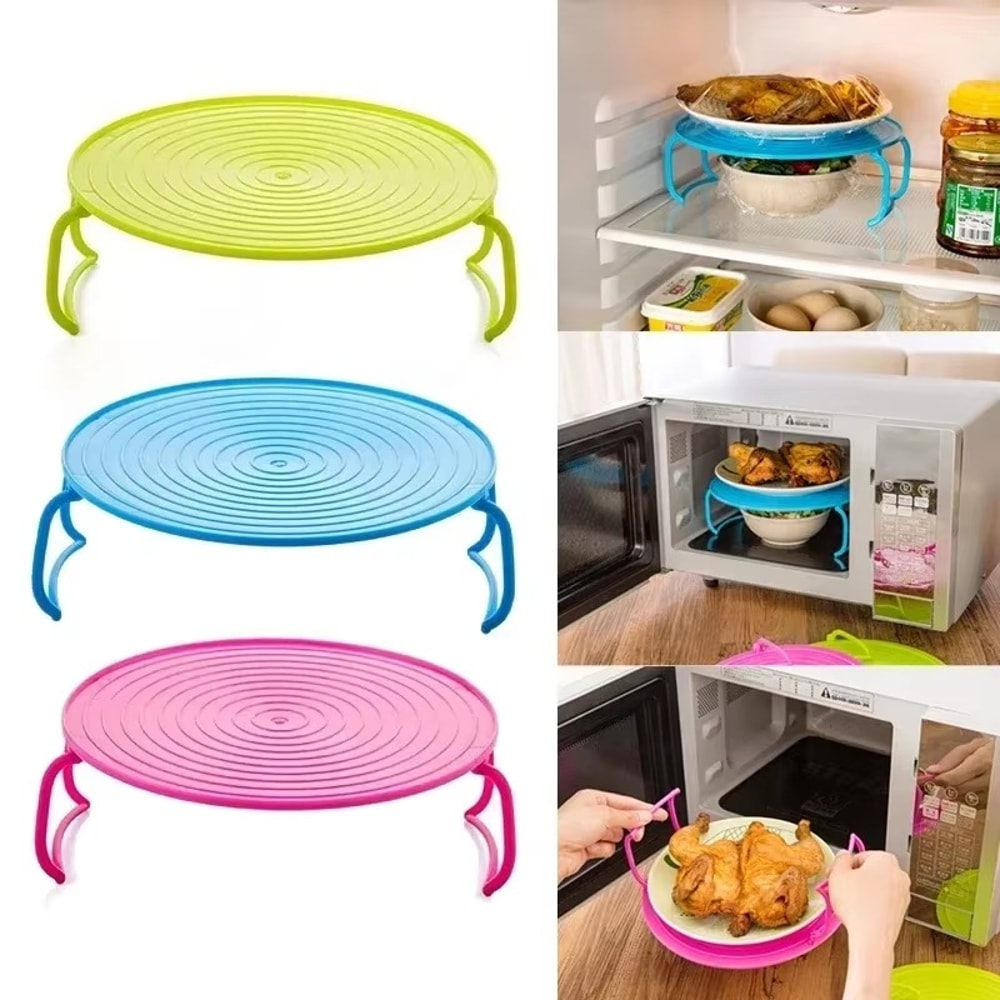 Multi-Functional Microwave Steaming Tray & Double Layer Organizer Rack