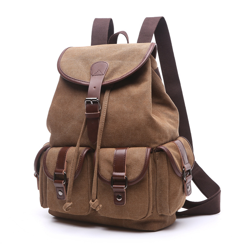 AUGUR Vintage Canvas Men's Backpack – Large Capacity Travel & School Bag