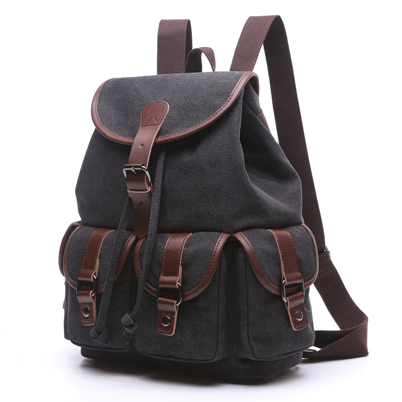 AUGUR Vintage Canvas Men's Backpack – Large Capacity Travel & School Bag