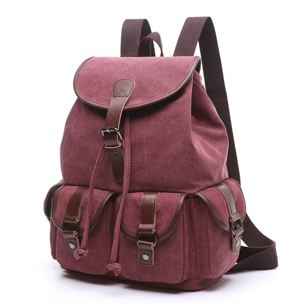 AUGUR Vintage Canvas Men's Backpack – Large Capacity Travel & School Bag