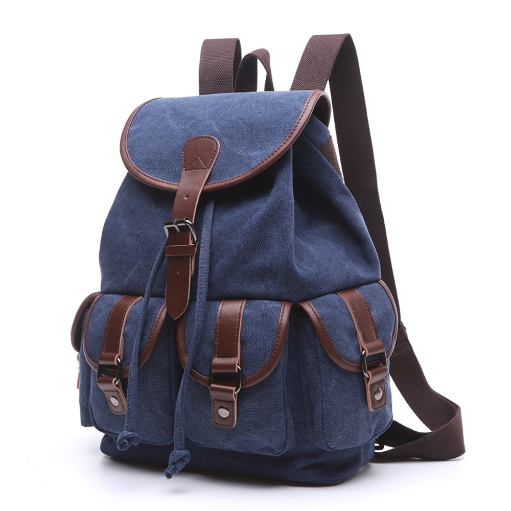 AUGUR Vintage Canvas Men's Backpack – Large Capacity Travel & School Bag