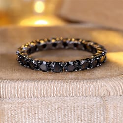 elegant black zircon engagement ring for women – promise & wedding jewelry