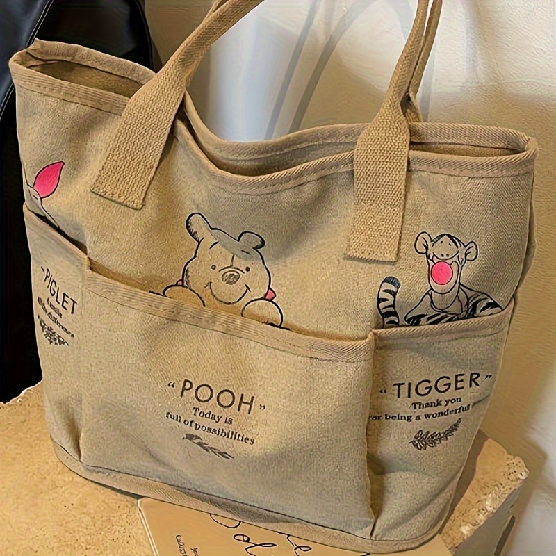 Winnie The Pooh Canvas Tote Bag Large Retro Shoulder Bag 3