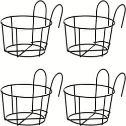 premium round metal hanging planter for balcony & indoor garden decor