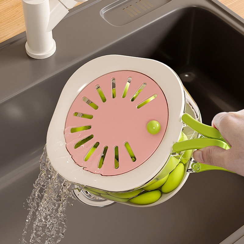Fruit Washing Bowl Strainer With Foldable Handle For Quick Kitchen Prep 0