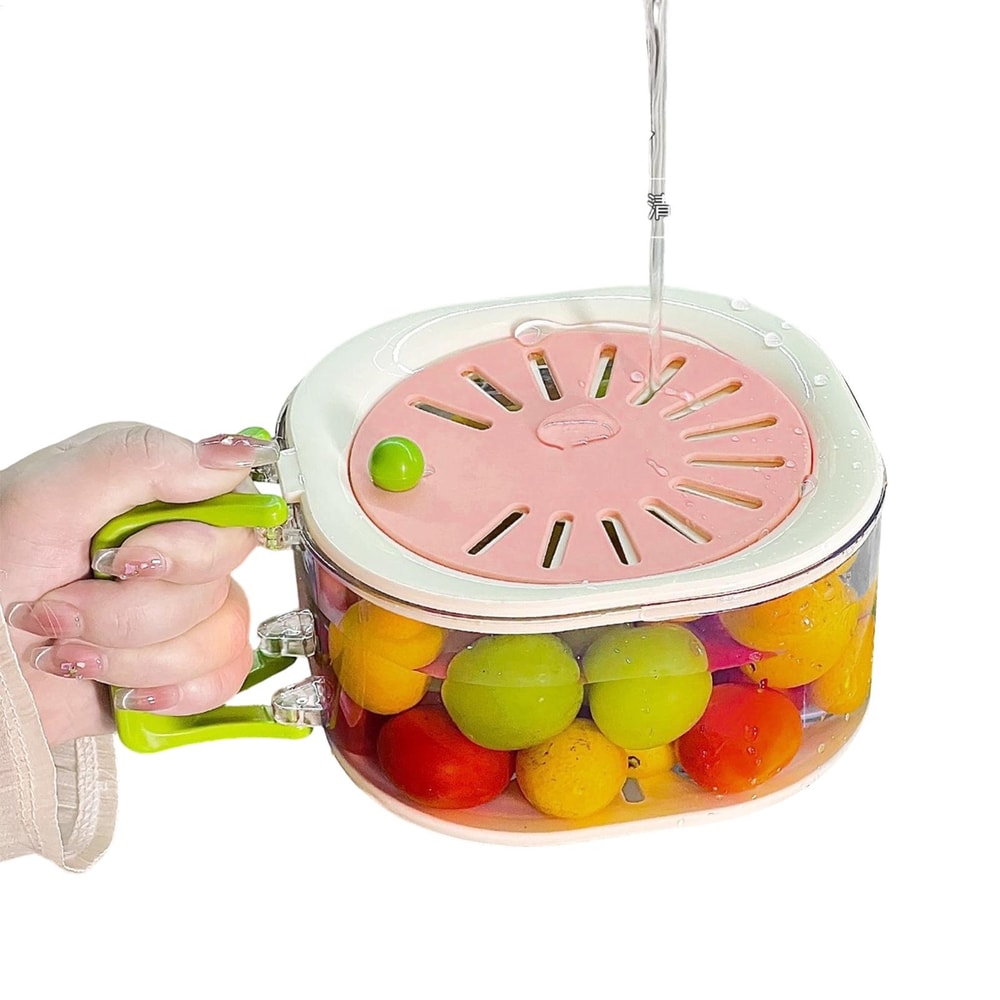 Fruit Washing Bowl Strainer With Foldable Handle For Quick Kitchen Prep 3