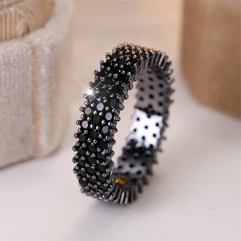 Elegant Zircon Round Stone Rings for Women – Vintage Wedding Jewelry