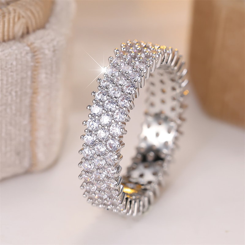 Elegant Zircon Round Stone Rings for Women – Vintage Wedding Jewelry