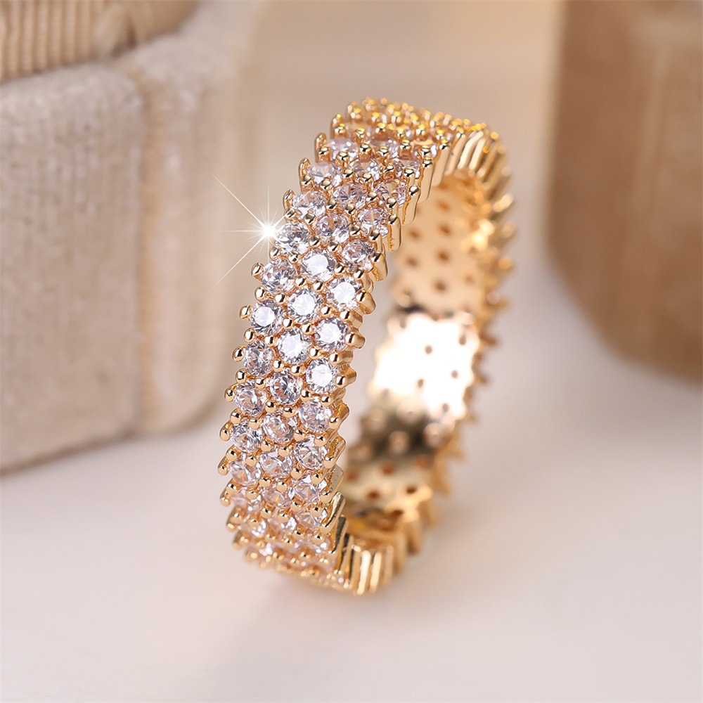 Elegant Zircon Round Stone Rings for Women – Vintage Wedding Jewelry
