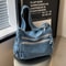 Vintage Denim Shoulder Bag For Women Large Capacity Crossbody Satchel 1