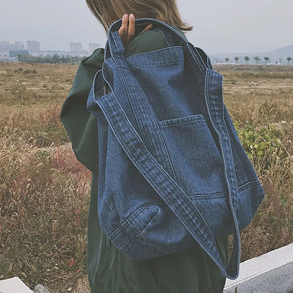 Denim Crossbody Shoulder Bag for Women – Casual Jeans Handbag