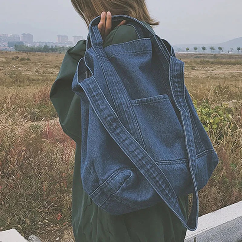 Denim Crossbody Shoulder Bag for Women – Casual Jeans Handbag