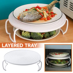 multifunction insulated heating rack for microwave & kitchen storage