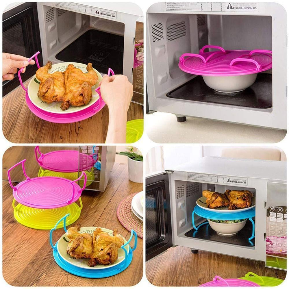 Multifunction Insulated Heating Rack for Microwave & Kitchen Storage